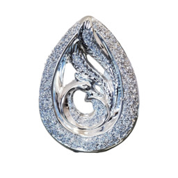 Crushed Diamond Like Double Teardrop Ornament - Silver - thumbnail 3