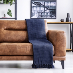 Honeycomb Throw - Navy / 178cm / 254cm - thumbnail 4
