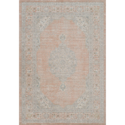 Maia Washable Low Pile Non Slip Traditional Floral Area Rug Living Room Hallway - Coral / 300cm - thumbnail 3