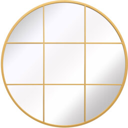 Circulus Metal Frame Round Garden Mirror - Gold / 100cm - thumbnail 3