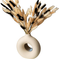 Donut Shaped Round Ceramic Vase - Cream