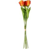 Artificial Tulips Bunch 6 Stems - Orange