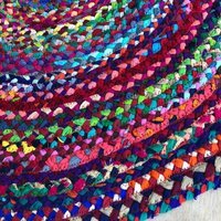 Round Circle Chindi Rag Rug 90cm x 90cm - Multi - thumbnail 1
