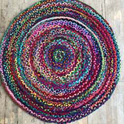 Round Circle Chindi Rag Rug 90cm x 90cm - Multi - thumbnail 5