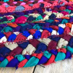 Round Circle Chindi Rag Rug 90cm x 90cm - Multi - thumbnail 2