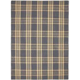 Homescapes Douglas Tartan Check Wool Rug - Grey and Yellow / 120cm - thumbnail 2