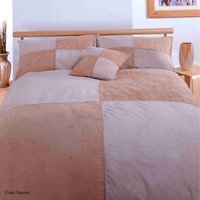 Single Bed Suede Panel Natural Duvet Cover and Pillowcase Set - Natural - image 1