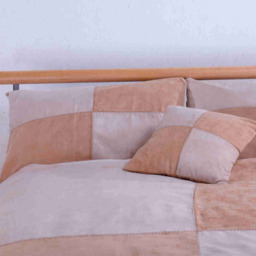 Single Bed Suede Panel Natural Duvet Cover and Pillowcase Set - Natural - thumbnail 3