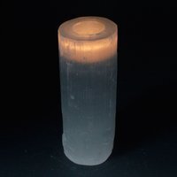 Selenite Candle Holder Healing Crystal Decor for Home - White