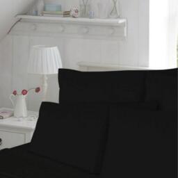 T180 Percale Duvet Cover Set - Black / Single - thumbnail 2