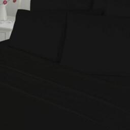 T180 Percale Duvet Cover Set - Black / Single - thumbnail 3