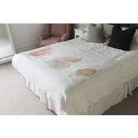 Bbeige Watercolor Illustration And Gold Elements Blanket - White - image 1