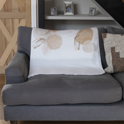 Bbeige Watercolor Illustration And Gold Elements Blanket - White - thumbnail 3