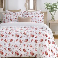 Delicate Red Floral Printed Duvet Set - Red / 260cm
