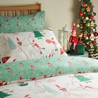 Elfie Printed Soft Touch Duvet Cover Set Double - Cream - image 1