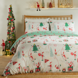 Elfie Printed Soft Touch Duvet Cover Set Double - Cream - thumbnail 3