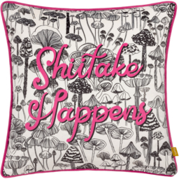 Shiitake Velvet Piped Cushion - Fuchsia / 80 Polyester 20 Feather - thumbnail 2