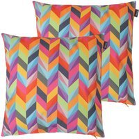 Rainbow Herringbone Outdoor Cushion - Orange / 2