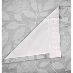 Luxury Leaf Jacquard Curtain Pair - Silver / 46in / 72in - thumbnail 3