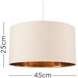 Extra Large Beige And Gold Ceiling Pendant Light Shade - Cream - thumbnail 2