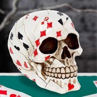 Dead Mans Hand Playing Card Skull Ornament - 15cm - thumbnail 1