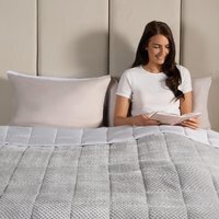 Waffle Fleece Weighted Blanket - Silver / 150cm - thumbnail 1
