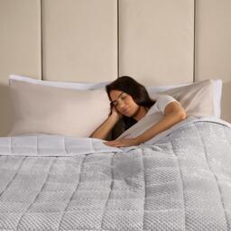 Waffle Fleece Weighted Blanket - Silver / 150cm - thumbnail 2