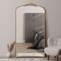 The Crown Metal Arched Framed Leaner Wall Mirror - Gold - image 1