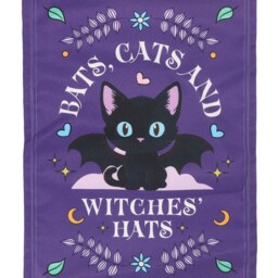 Bats, Cats and Witches Hats Fabric Wall Hanging - Purple - thumbnail 3