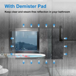 Bathroom LED Mirror with Socket Bluetooth Speaker - White / 100cm / 13.6kg - thumbnail 4