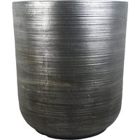 Coya Silver Ridged Planter Large Composite Plant Pot - Grey