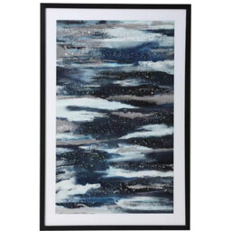 Dark Blue Jewelled Framed Art - Dark Blue - thumbnail 3