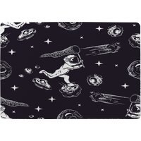 Astronaut Catches A Comet Designer Rug - Black / 150cm