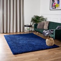 California Shaggy Rug - Navy / 110cm / 60cm