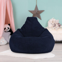 Kids Bean Bag Chair, Cord Childrens Beanbag for Girls and Boys - Blue - thumbnail 4