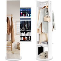 Swivel Jewellery Cabinet Armoire - White