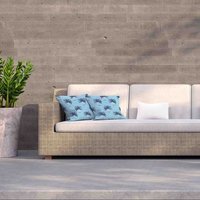 Palm Trees On Blue Outdoor Cushion - Blue / 60cm - thumbnail 1