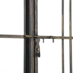 Large Metal Arch shaped Opening Window Wall Mirror - Black - thumbnail 4