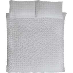 Seersucker Polycotton Duvet Set With Pillowcase - White / King - thumbnail 2