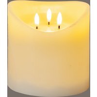 Luxe Collection 6x6 Cream Natural Glow Melted LED Candle - Cream - thumbnail 1