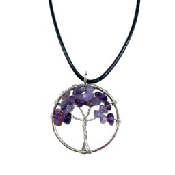 Tree of Life Pendant Jewelry in Amethyst for Spiritual, Healing - Purple - thumbnail 5