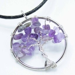 Tree of Life Pendant Jewelry in Amethyst for Spiritual, Healing - Purple - thumbnail 4