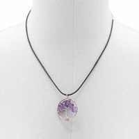 Tree of Life Pendant Jewelry in Amethyst for Spiritual, Healing - Purple
