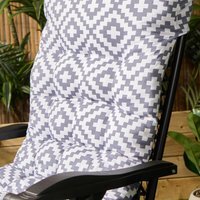 Geo Outdoor Sun Lounger Filled Cushion - Grey - image 1