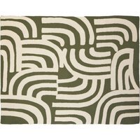Bosie Ozella Natural And Green Throw - Green