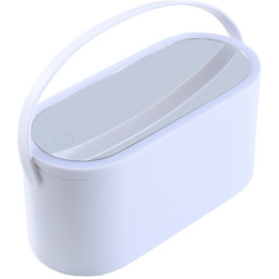 Portable Vanity Case Makeup Box With Rotatable LED Light Mirror - White - thumbnail 5
