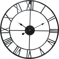Wall Clock Vintage Roman Numeral Decorative Clock - Black