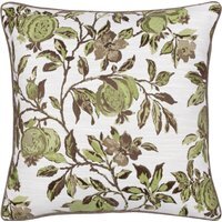 Pomegranate Floral Jacquard Cushion - Green / 80 Polyester 20 Feather - thumbnail 1