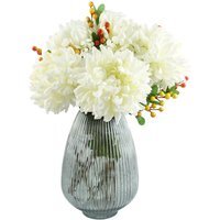 Grey Glass Vase Artificial Chrysanthemums - 50cm Grey Glass Vase Chrysanthemums