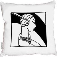 Art Deco Fashion Beauty Cushion - black / 60cm